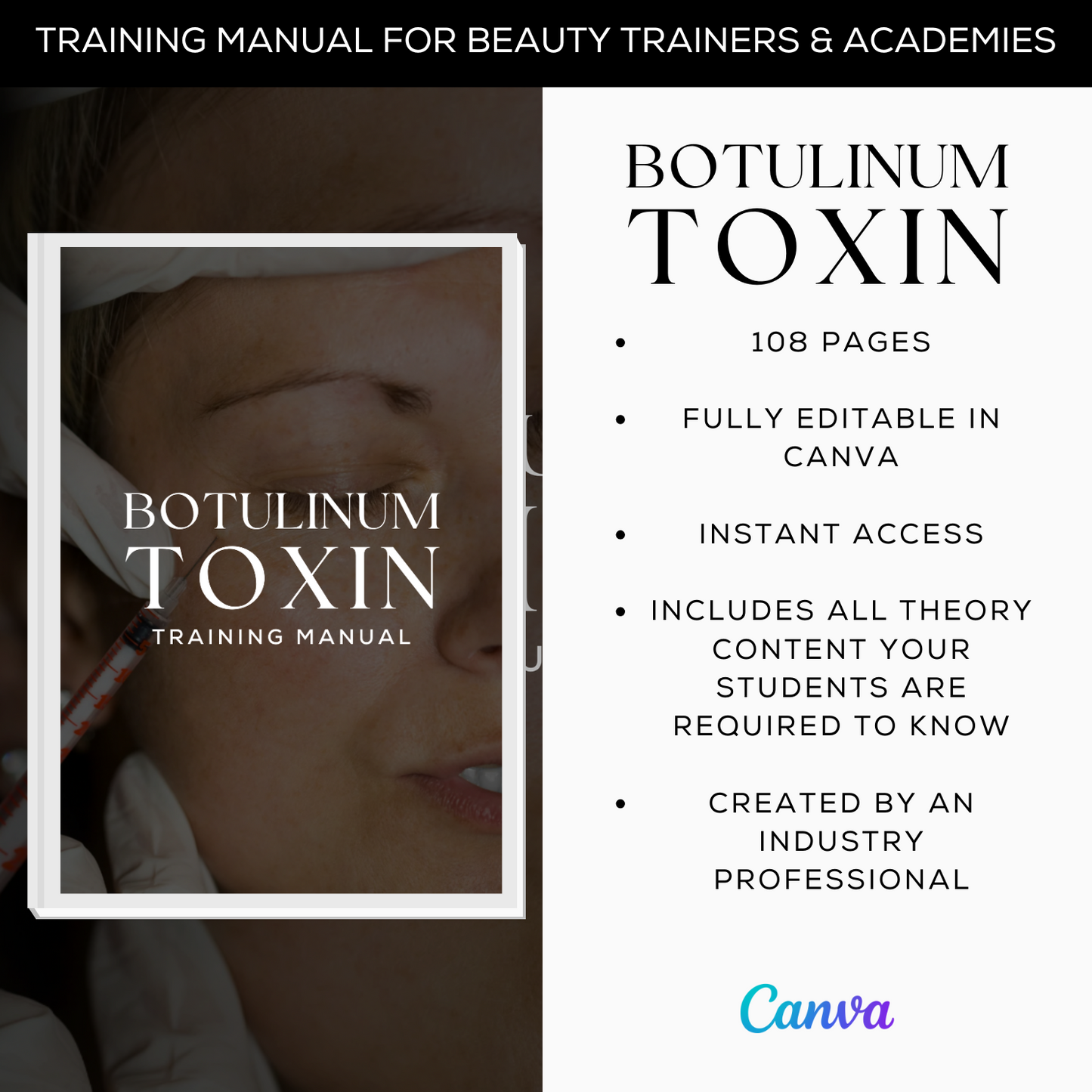 Botulinum Toxin Editable Canva Training Manual