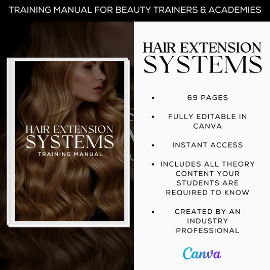 All Systems Hair Extension Editable Canva Training Manual