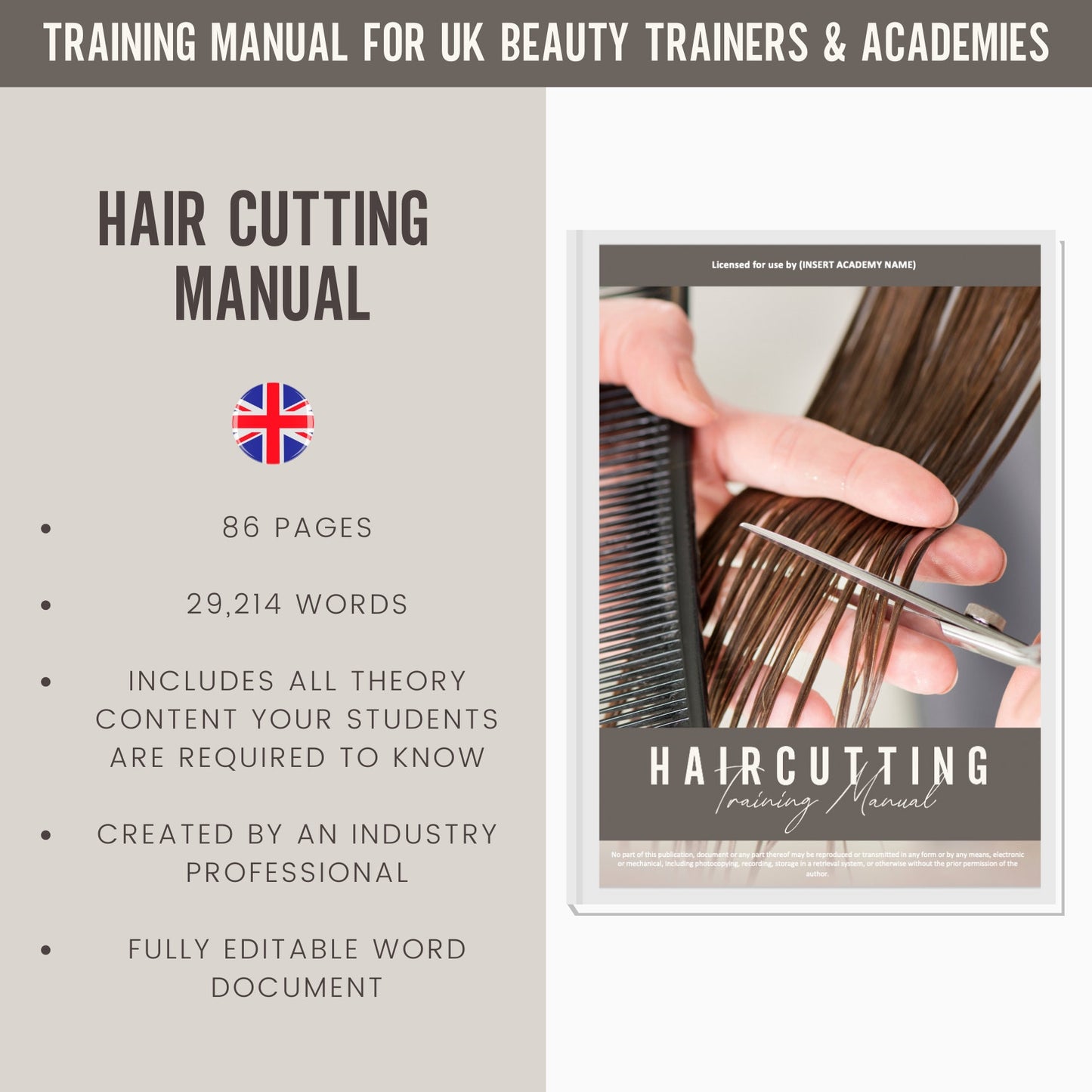 Hair Cutting Editable Training Manual