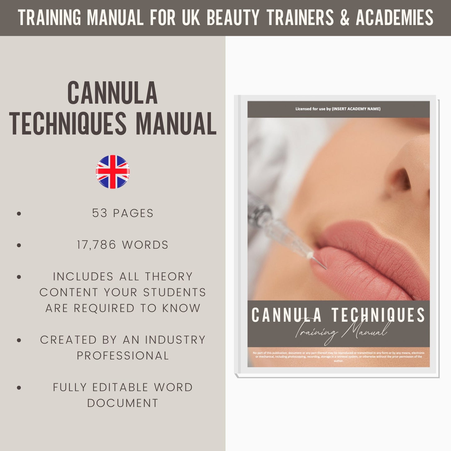 Cannula Techniques Editable Training Manual