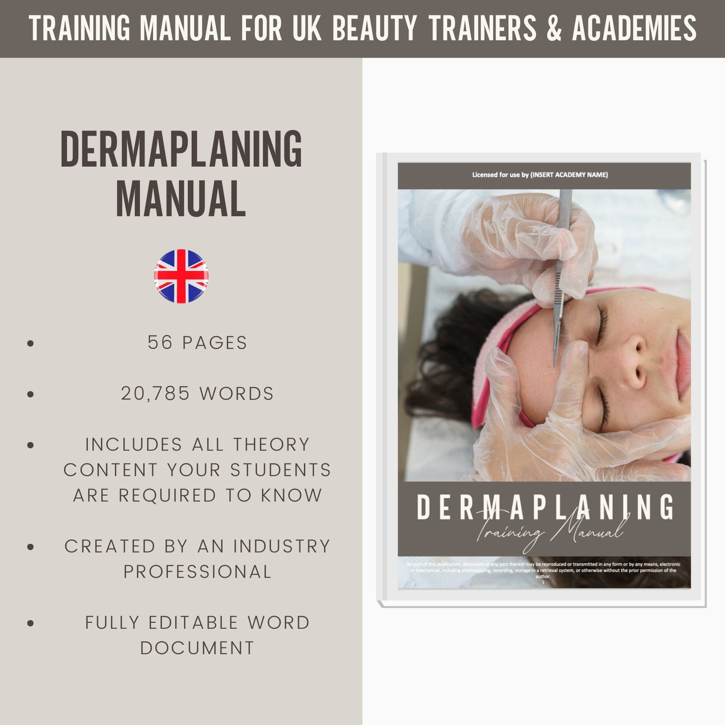 Dermaplaning Editable Training Manual