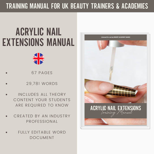 Acrylic Overlay Nail Extension Editable Training Manual