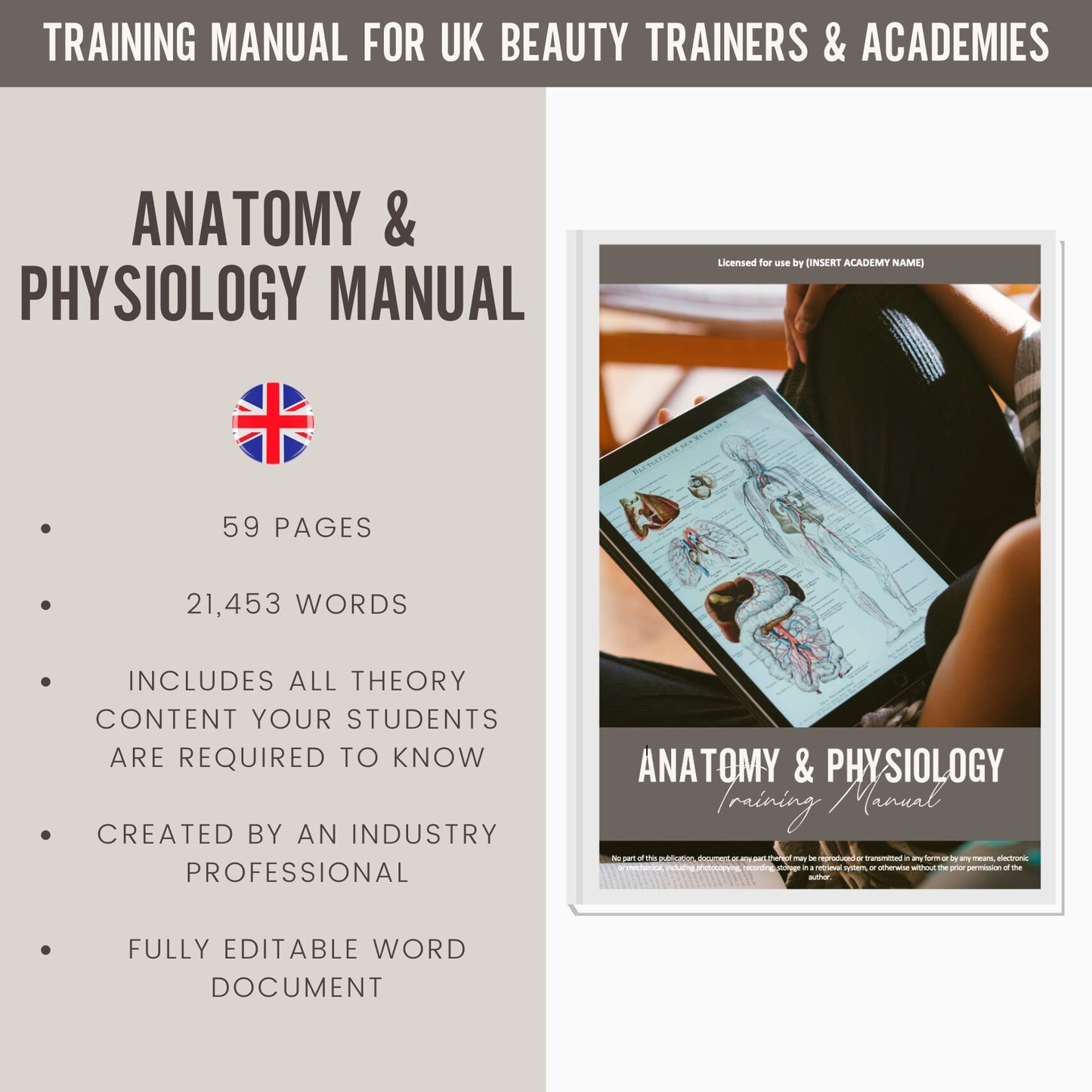 Anatomy & Physiology Editable Training Manual