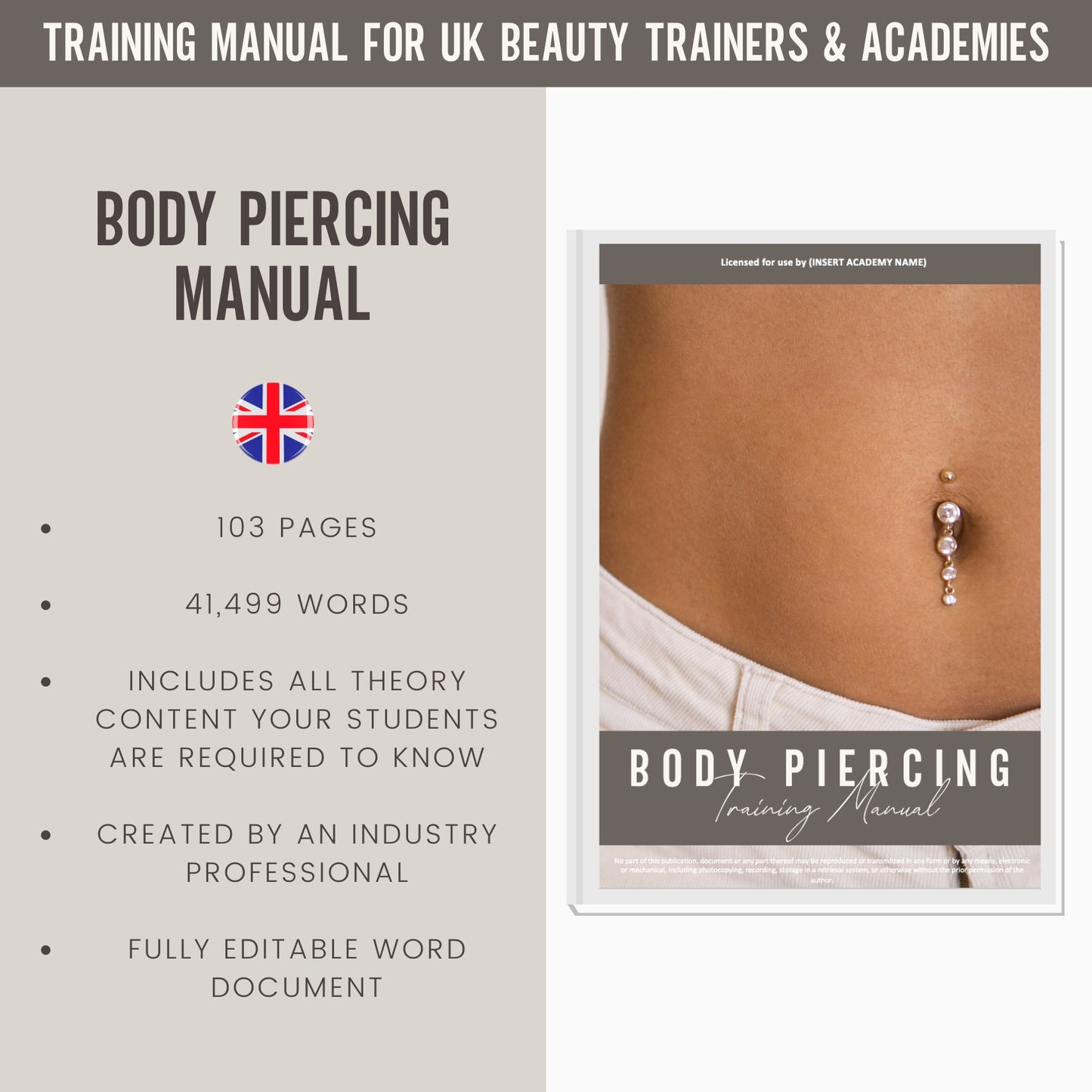 Body Piercing Editable Training Manual