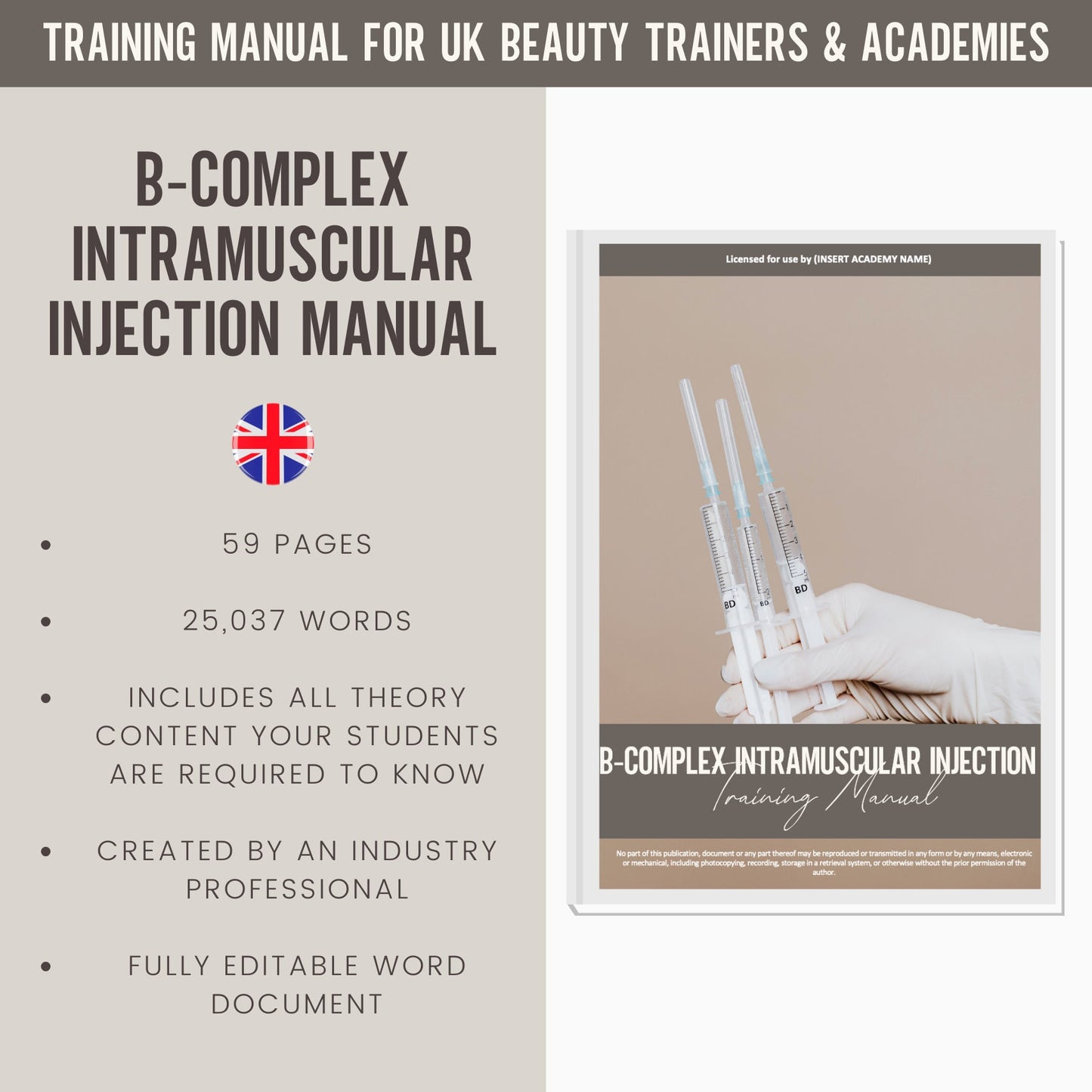 B-Complex Intramuscular Injection Editable Training Manual