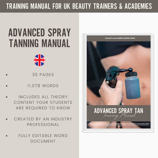 Advanced Spray Tan, 3D & 4D Editable Training Manual