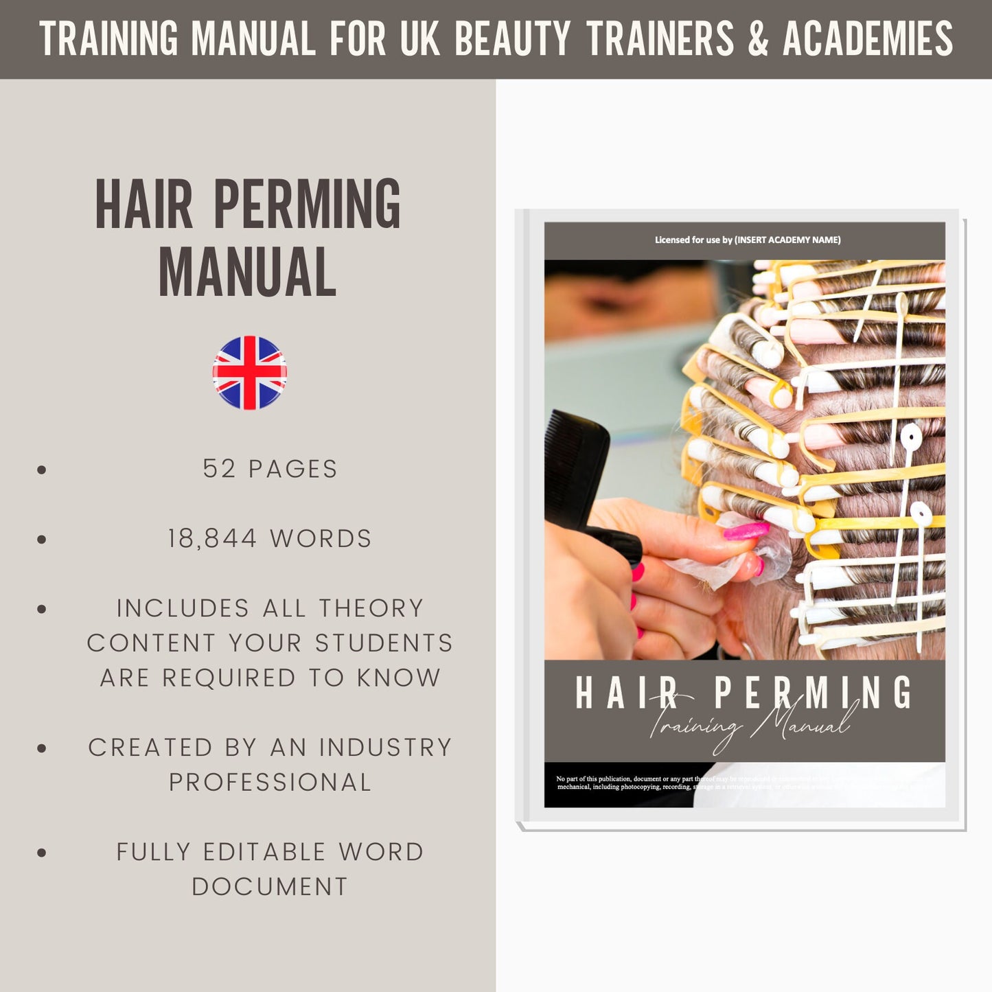 Hair Perming Editable Training Manual