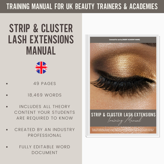 Strip and Cluster Lashes Editable Training Manual